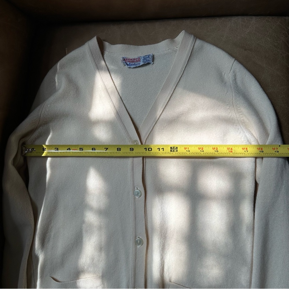 Vintage 70s cashmere cardigan pocket Edward Chapman Ballantyne of Peebles 100% - Picture 6 of 8